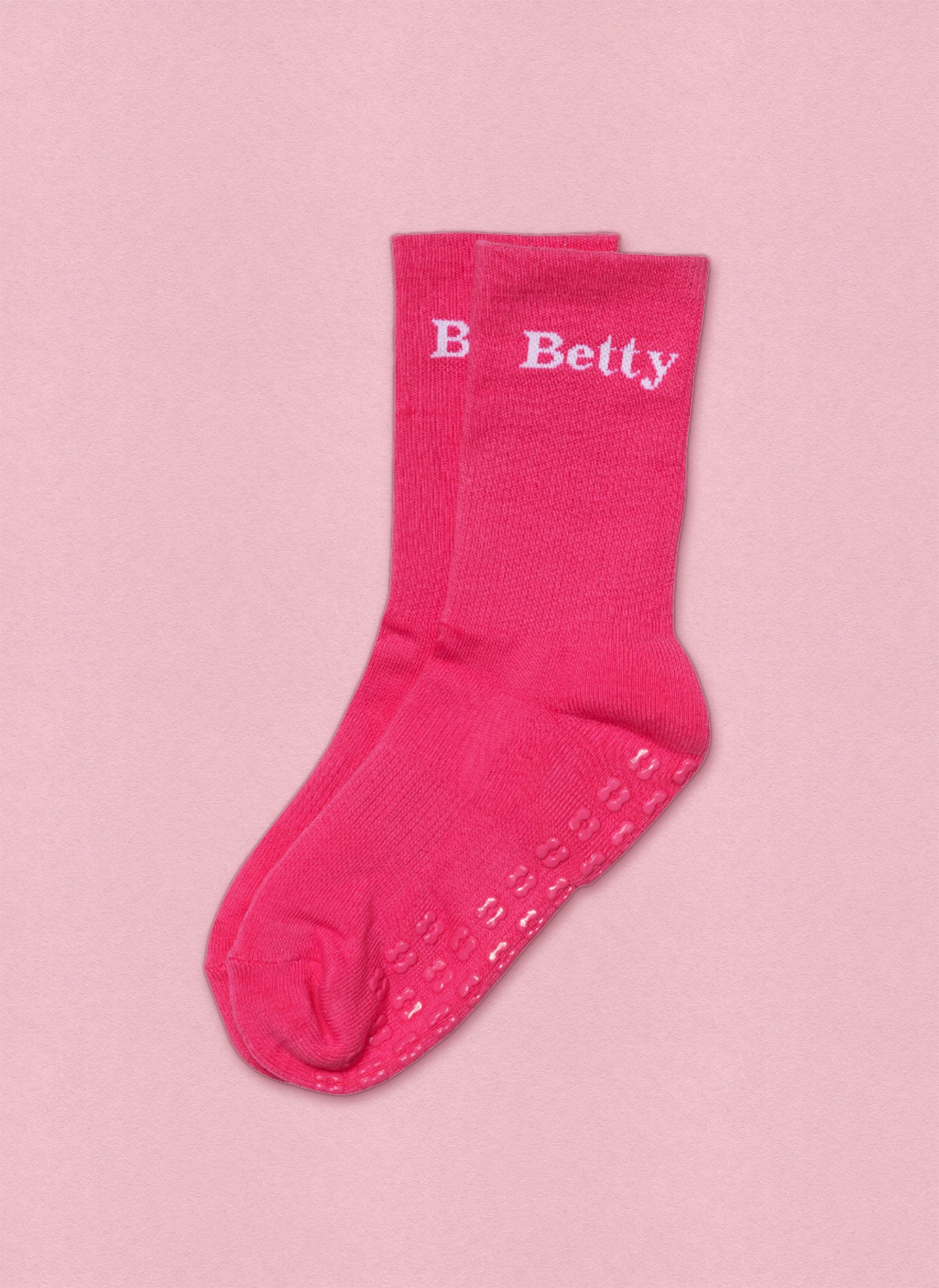 betty rides snowboard sock Betty Pilates Grip Sock - White/Burgundy