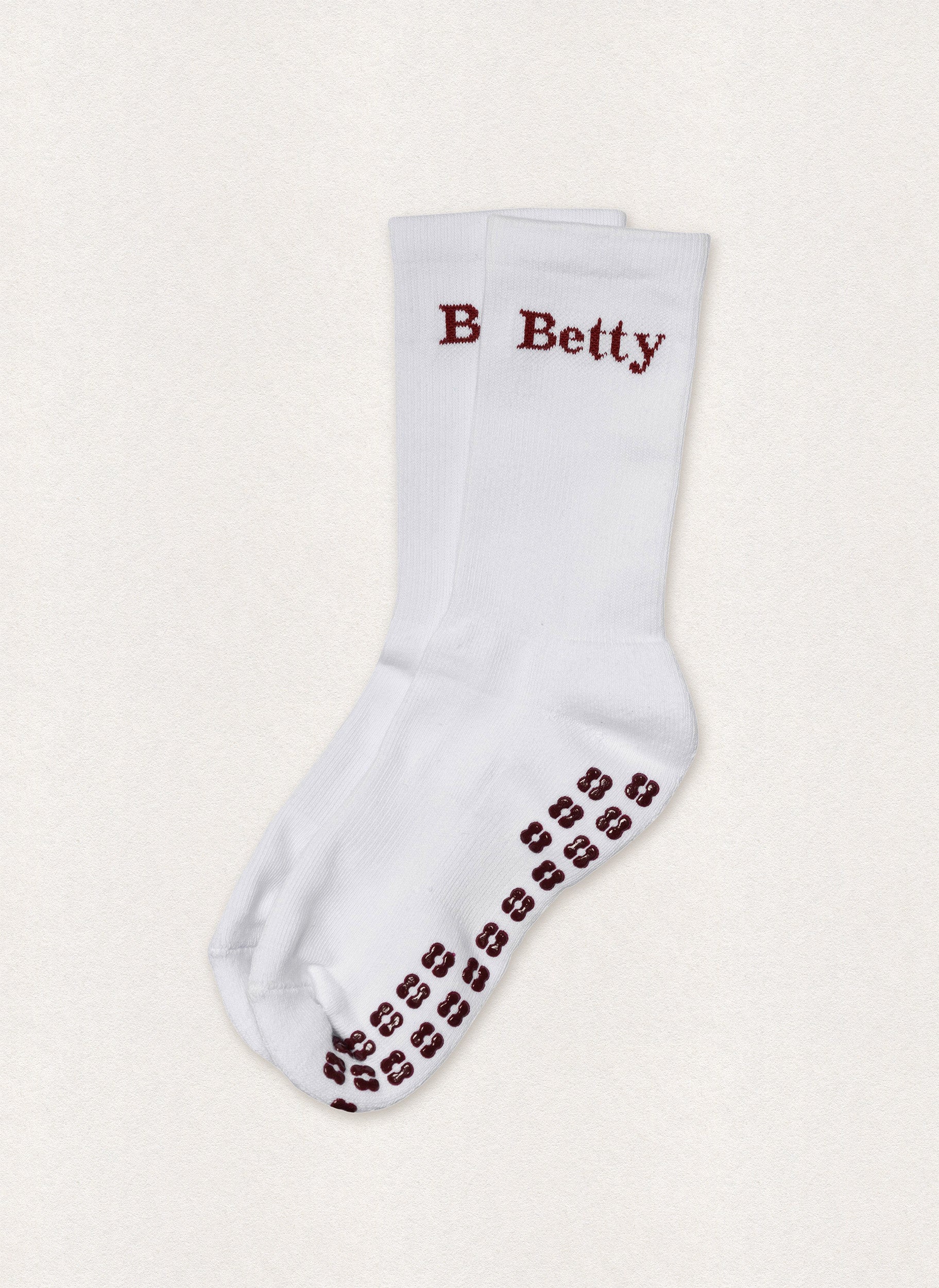 Betty Pilates Grip Sock - White